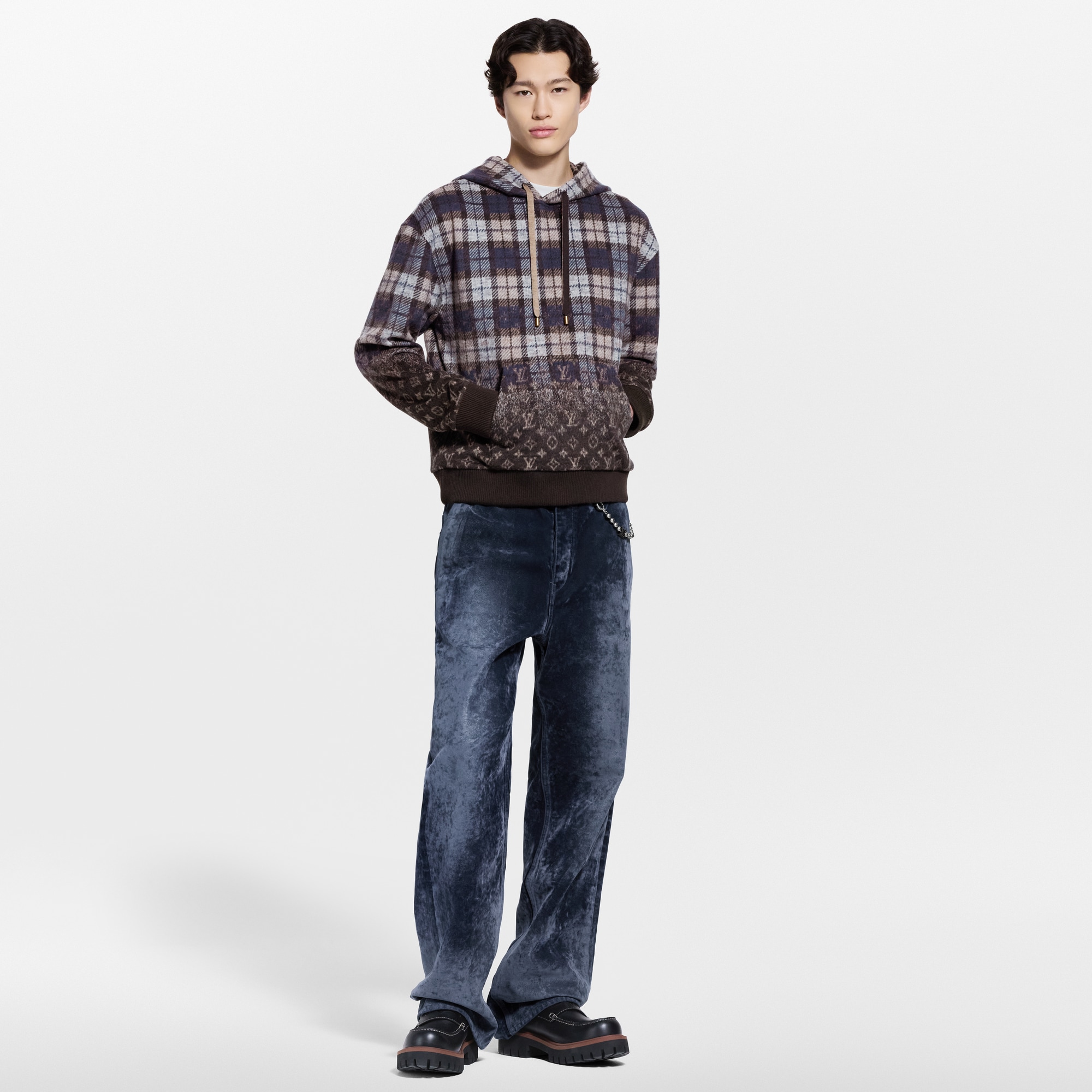 26SS 1AJCB2 モノグラム フェイデッド プレイド フーディ Monogram Faded Plaid Hoodie - Ready-to-Wear 1AJCB2 | LOUIS VUITTON